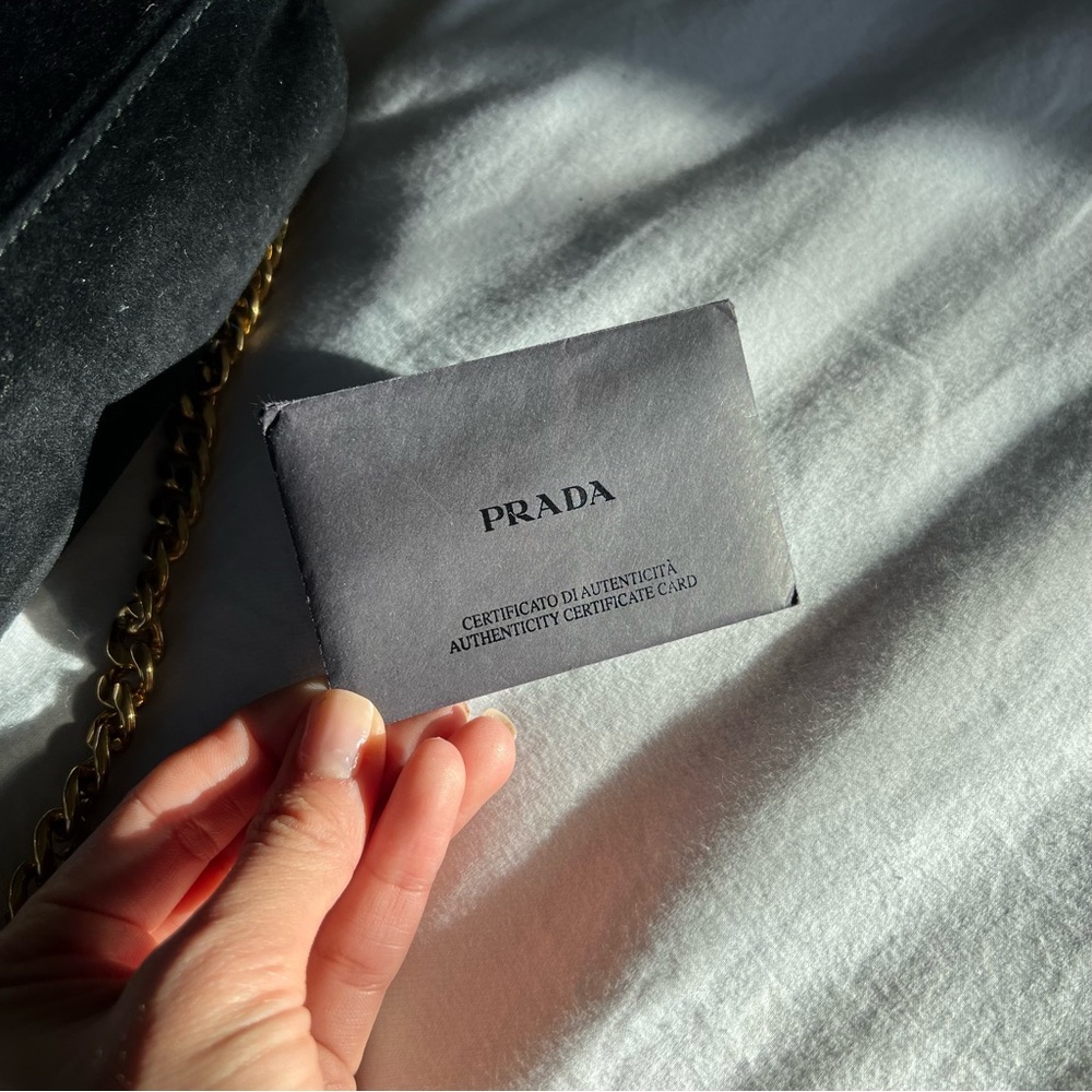 AUTHENTIC Prada Velluto Velvet with Chain Handbag - Picture 7 of 10